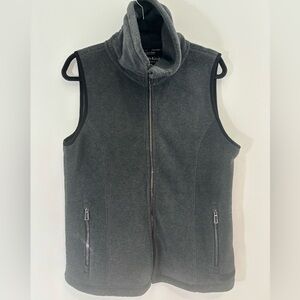 Calvin Klein Performance Women Large Gray Fleece Zipper Vest Comfy Fall Casual